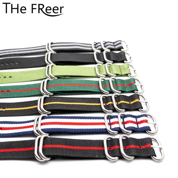 watch bands silver 5 ring watchband quality nylon strap for nato style high sports bracelet men accessries, Black;brown
watch bands silver 5 ring watchband quality nylon strap for nato style high sports bracelet men accessries, Black;brown