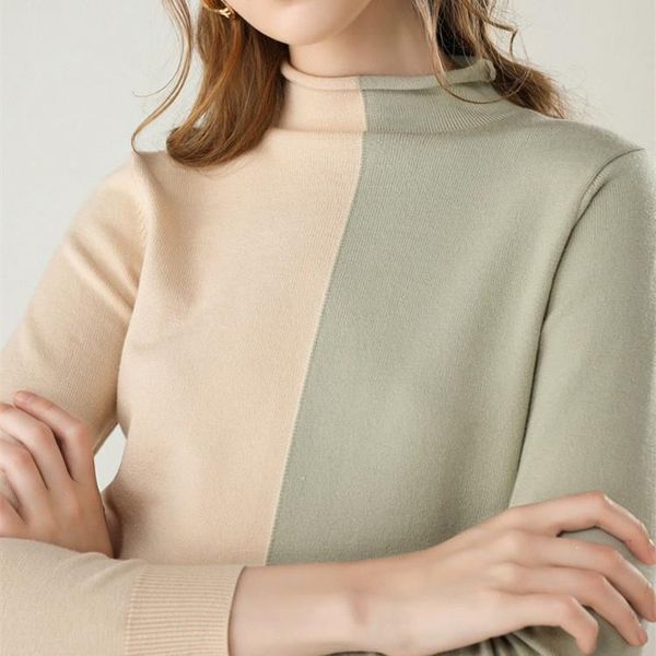 women's sweaters vintage patchwork slim turtleneck sweater women wool blends pullover casual plus size knitted s, White;black
women's sweaters vintage patchwork slim turtleneck sweater women wool blends pullover casual plus size knitted s, White;black