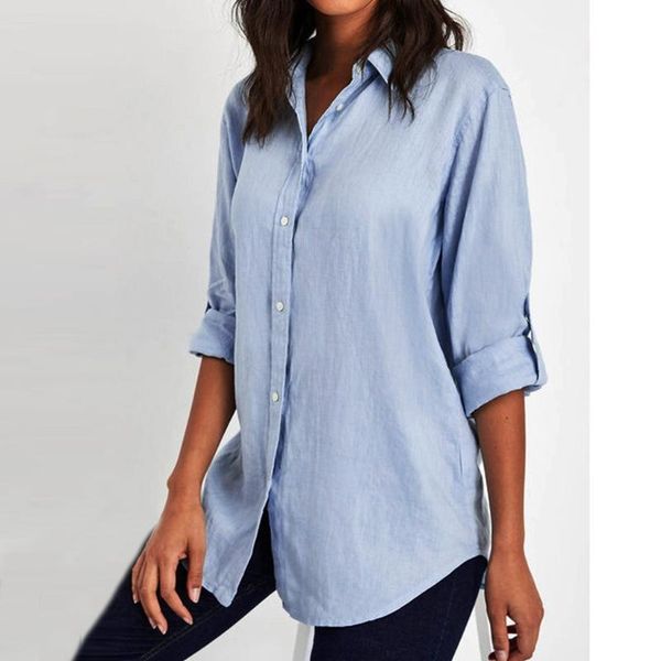 women's blouses & shirts elegant long sleeve solid color turn down collar blouse 2021 autumn women female office plus size, White
women's blouses & shirts elegant long sleeve solid color turn down collar blouse 2021 autumn women female office plus size, White