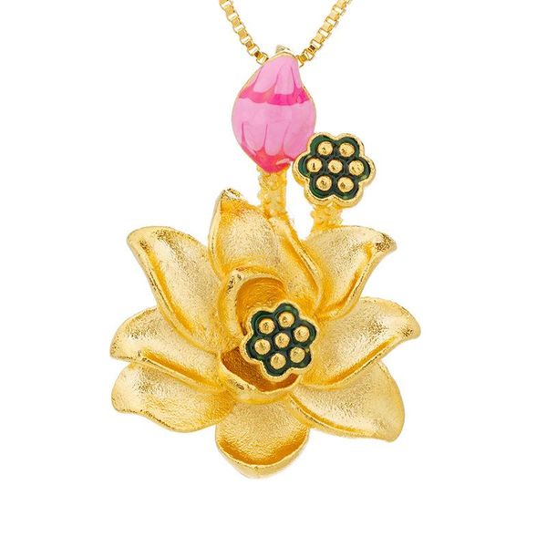 pendant necklaces pure 24k gold flower lotus necklace for women geometric ruyi & statement collar women's fine jewelry, Silver
pendant necklaces pure 24k gold flower lotus necklace for women geometric ruyi & statement collar women's fine jewelry, Silver