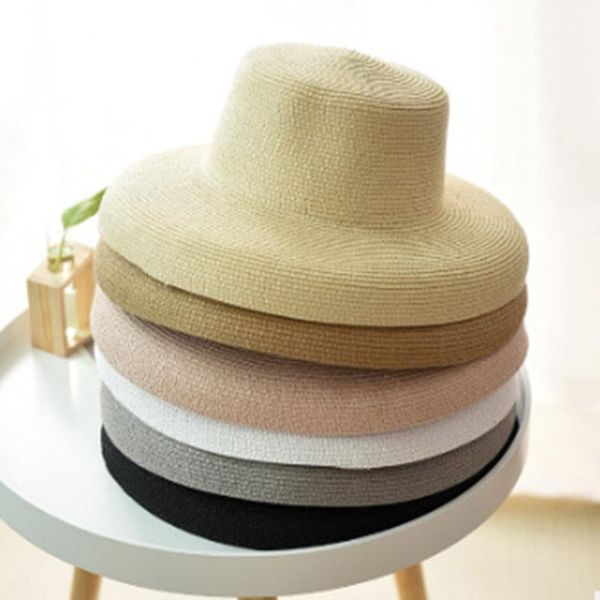 summer women boater beach hat female casual panama lady brand classic flat bowknot straw sun fedora wide brim hats, Blue;gray
summer women boater beach hat female casual panama lady brand classic flat bowknot straw sun fedora wide brim hats, Blue;gray