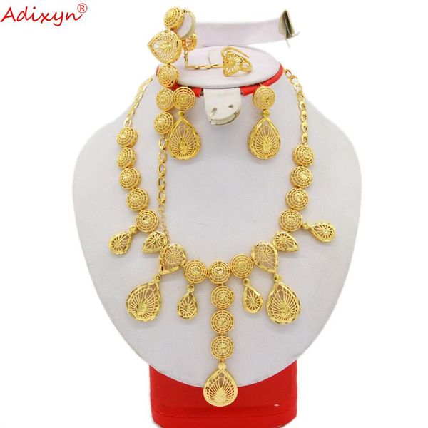 earrings & necklace adixyn dubai jewelry set for women gold color/copper bracelet ring african wedding gifts n022110, Silver
earrings & necklace adixyn dubai jewelry set for women gold color/copper bracelet ring african wedding gifts n022110, Silver
