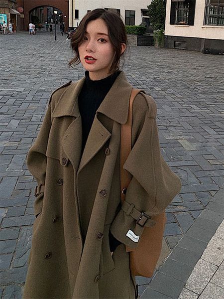 imitation of double-sided cashmere woman's jacket medium length double-thickened double-breasted wool trench coat women's coats f2, Black;brown
imitation of double-sided cashmere woman's jacket medium length double-thickened double-breasted wool trench coat women's coats f2, Black;brown