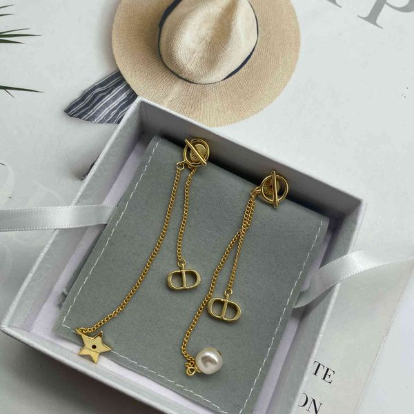 design jewelry advanced sense asymmetric letter star pearl tassel small temperament atmospheric earrings, Silver
design jewelry advanced sense asymmetric letter star pearl tassel small temperament atmospheric earrings, Silver