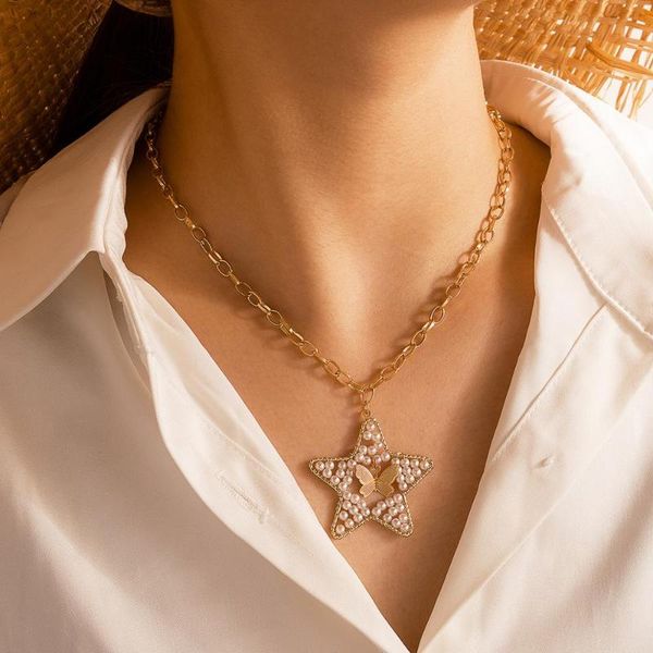 gothic pearl star pendant necklace for women gold geometric butterfly alloy necklaces ladies party jewelry gifts 15923, Silver
gothic pearl star pendant necklace for women gold geometric butterfly alloy necklaces ladies party jewelry gifts 15923, Silver