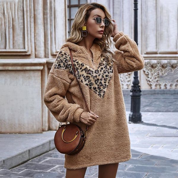 casual dresses women patchwork thick warm winter plush oversize dress for teddy cashmere leopard fleece, Black;gray
casual dresses women patchwork thick warm winter plush oversize dress for teddy cashmere leopard fleece, Black;gray