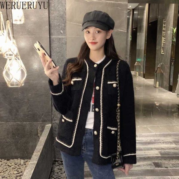 werueruyu autumn winter women sweater cardigans oversize knit cardigans girls outwear korean chic 210608, White;black
werueruyu autumn winter women sweater cardigans oversize knit cardigans girls outwear korean chic 210608, White;black