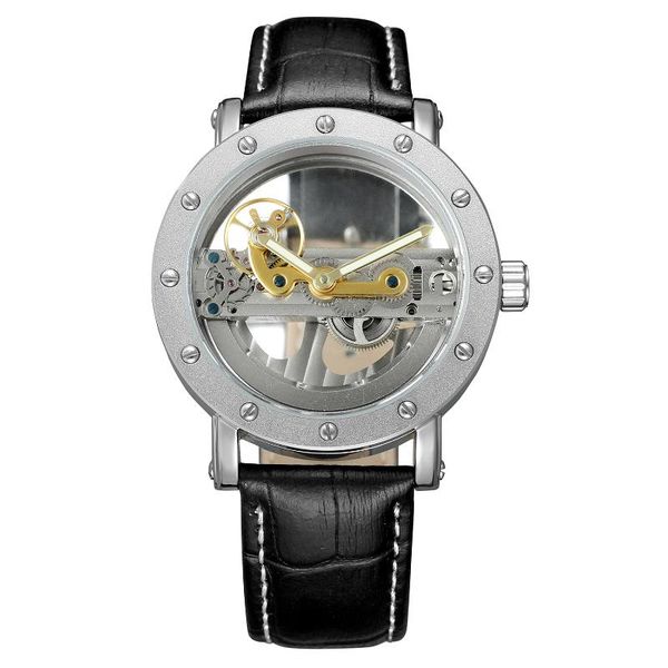 wristwatches forsining silver mechanical watch circular belt casual fashion hollow horizontal men's, Slivery;brown
wristwatches forsining silver mechanical watch circular belt casual fashion hollow horizontal men's, Slivery;brown
