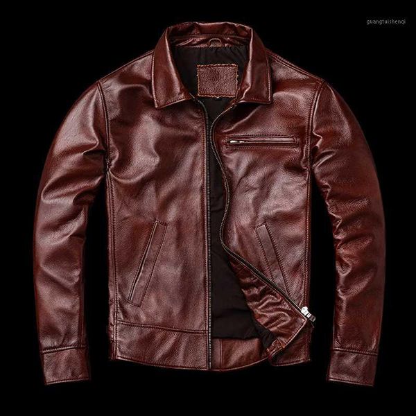 spring and autumn genuine leather jacket men's head layer cowhide locomotive slim red brown specials & faux, Black
spring and autumn genuine leather jacket men's head layer cowhide locomotive slim red brown specials & faux, Black