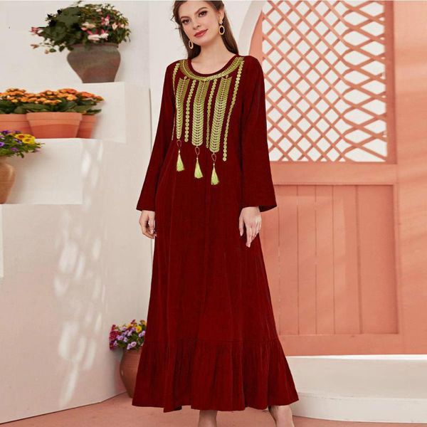 ethnic clothing muslim fashion commuter round neck red solid color slim fit fringed gold embroidered dress dubai robe moroccan woman jellaba
ethnic clothing muslim fashion commuter round neck red solid color slim fit fringed gold embroidered dress dubai robe moroccan woman jellaba
