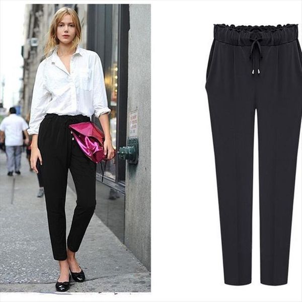 fashion chiffon candy casual womens pant harem elastic waist plus size women trousers pantalones 6xl, Black;white
fashion chiffon candy casual womens pant harem elastic waist plus size women trousers pantalones 6xl, Black;white