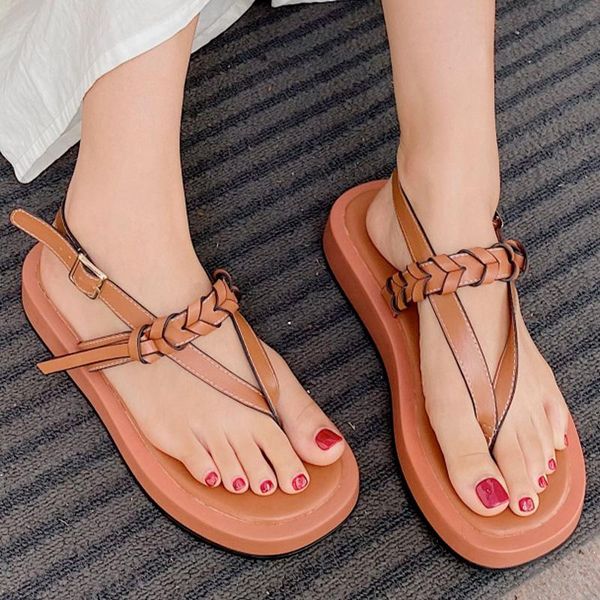 sandals women's flat flip flops thick bottom ladies fashion buckle pu weave footwear 2021 summer beach wear, Black
sandals women's flat flip flops thick bottom ladies fashion buckle pu weave footwear 2021 summer beach wear, Black