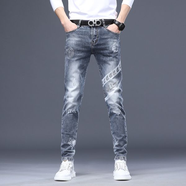 jeans mens spring and summer 2021 mid waist elastic youth pants cotton diamond printed blue casual pants
jeans mens spring and summer 2021 mid waist elastic youth pants cotton diamond printed blue casual pants