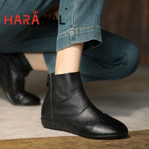 boots haraval women ankle shoes thick bottom wedges black round toe genuine leather elegant autumn winter fashion e420l
boots haraval women ankle shoes thick bottom wedges black round toe genuine leather elegant autumn winter fashion e420l