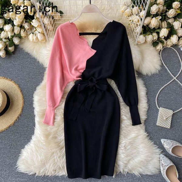 casual dresses gagarich knit women dress color matching wavy pattern v-neck lace-up waist hugging slim bodycon vintage female vestidos, Black;gray
casual dresses gagarich knit women dress color matching wavy pattern v-neck lace-up waist hugging slim bodycon vintage female vestidos, Black;gray