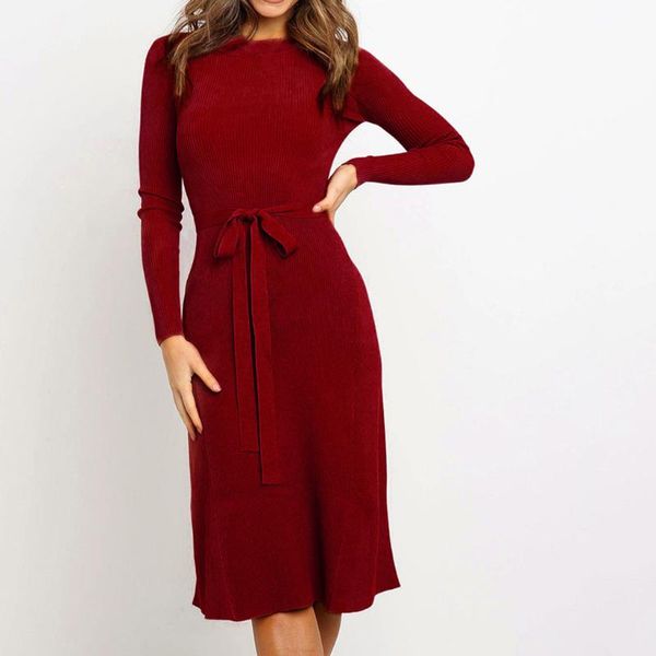 casual dresses winter knitted dress women vintage elegant solid color o neck slim long sleeve sweater with belt robe female vestido, Black;gray
casual dresses winter knitted dress women vintage elegant solid color o neck slim long sleeve sweater with belt robe female vestido, Black;gray