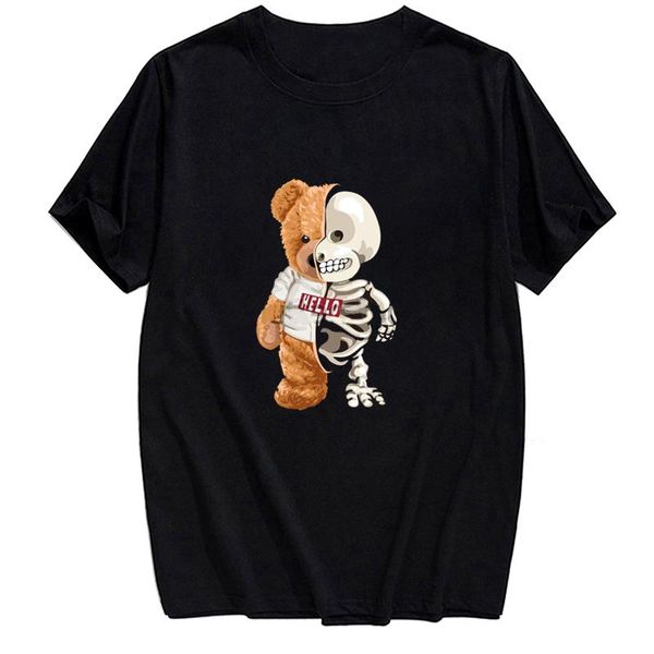 men's t-shirts bear and skull cotton t-shirt fashion brand summer men women harajuku style hip hop casual tees drop, White;black
men's t-shirts bear and skull cotton t-shirt fashion brand summer men women harajuku style hip hop casual tees drop, White;black