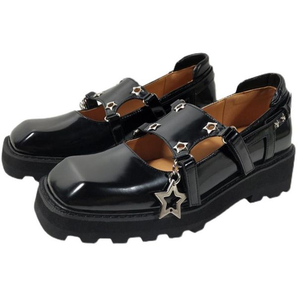 dress shoes fonberry hook&loop star shaped rivets goth platform mary janes women patent leather square toe chunky high heels y2k, Black
dress shoes fonberry hook&loop star shaped rivets goth platform mary janes women patent leather square toe chunky high heels y2k, Black