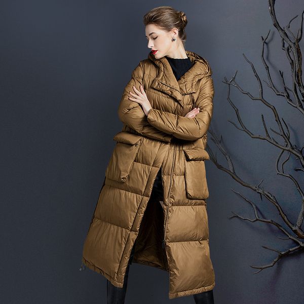 down jacket large hooded women's 2021 winter dress loose medium and long sleeved knee fashion, Black
down jacket large hooded women's 2021 winter dress loose medium and long sleeved knee fashion, Black