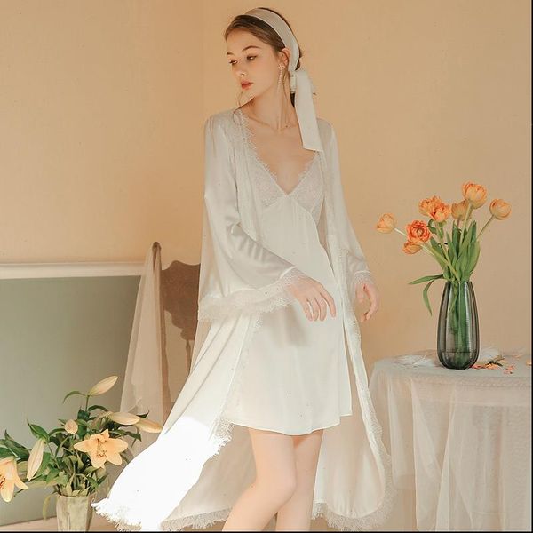 white robe pajamas set women sleepwear silk rayon bridal dressing gown wonderful nightgown robes, Black;red
white robe pajamas set women sleepwear silk rayon bridal dressing gown wonderful nightgown robes, Black;red