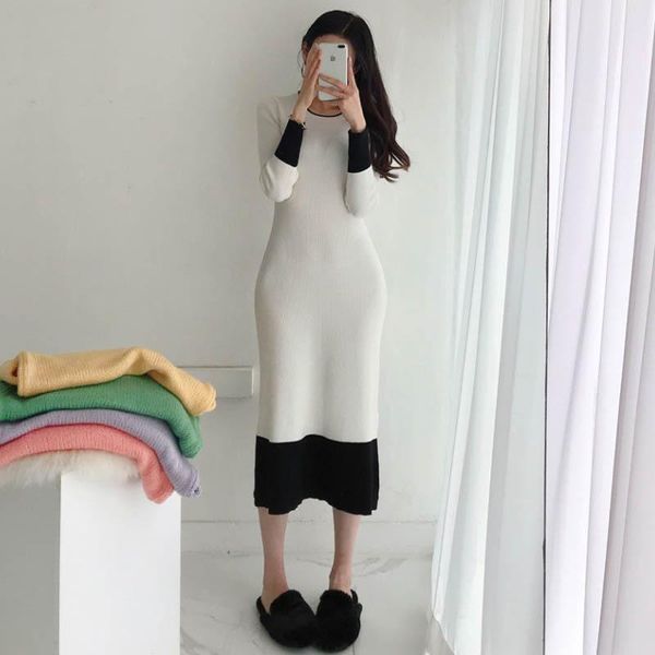 casual dresses 2021 winter women dress korean long sleeve one piece knitted vintage female slim woman office sweater robe lady, Black;gray
casual dresses 2021 winter women dress korean long sleeve one piece knitted vintage female slim woman office sweater robe lady, Black;gray