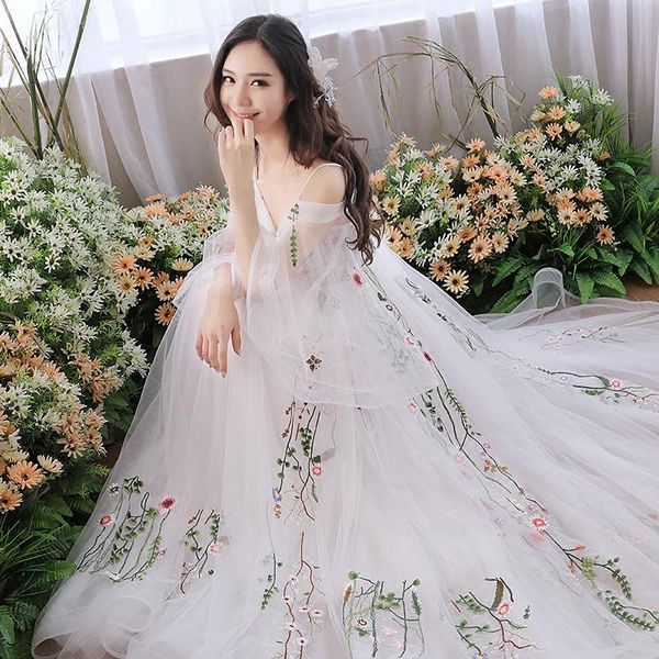 pography dress white embroidery floral bride wedding gowns elegant trailing evening spaghetti strap dresses fairy ethnic clothing, Red
pography dress white embroidery floral bride wedding gowns elegant trailing evening spaghetti strap dresses fairy ethnic clothing, Red