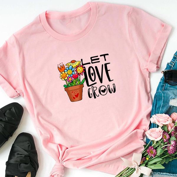women's t-shirt let love grow floral printed women t shirts plus size graphic tee christian religious summer fashion jesus drop, White
women's t-shirt let love grow floral printed women t shirts plus size graphic tee christian religious summer fashion jesus drop, White