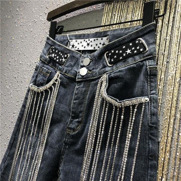 women's jeans rhinestone tassel personality 2021 spring high-waist slim stretch ripped pencil pants denim jean femme, Blue
women's jeans rhinestone tassel personality 2021 spring high-waist slim stretch ripped pencil pants denim jean femme, Blue