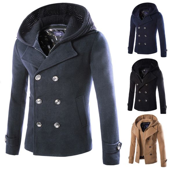 men's jackets oversized men's high-end detachable hooded short woolen coat, Black;brown
men's jackets oversized men's high-end detachable hooded short woolen coat, Black;brown