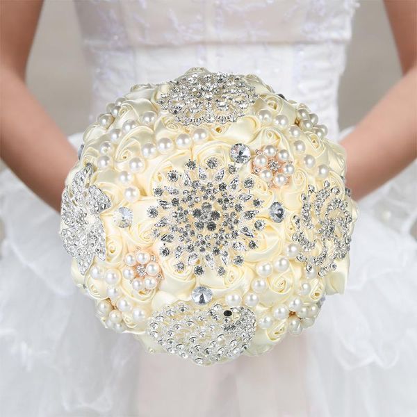 handmade wedding brooch diamond bridal bouquet satin rose flower with rhinestone artificial pearls for bride supplies decorative flowers & w
handmade wedding brooch diamond bridal bouquet satin rose flower with rhinestone artificial pearls for bride supplies decorative flowers & w