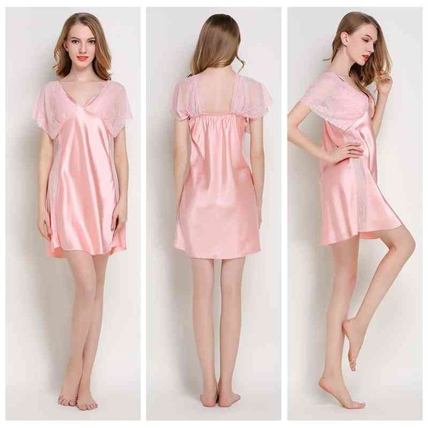 sleepwear faux silk lace night spring summer pink women's v-neck nightgown bathrobe sleepwear robe nightwear homewear 8x3a 5t9w, Black;red
sleepwear faux silk lace night spring summer pink women's v-neck nightgown bathrobe sleepwear robe nightwear homewear 8x3a 5t9w, Black;red