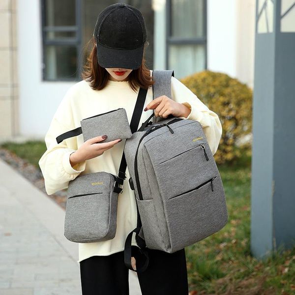 backpack 3 piece/set 2021 charging computer bag three-piece set business men's canvas student women
backpack 3 piece/set 2021 charging computer bag three-piece set business men's canvas student women