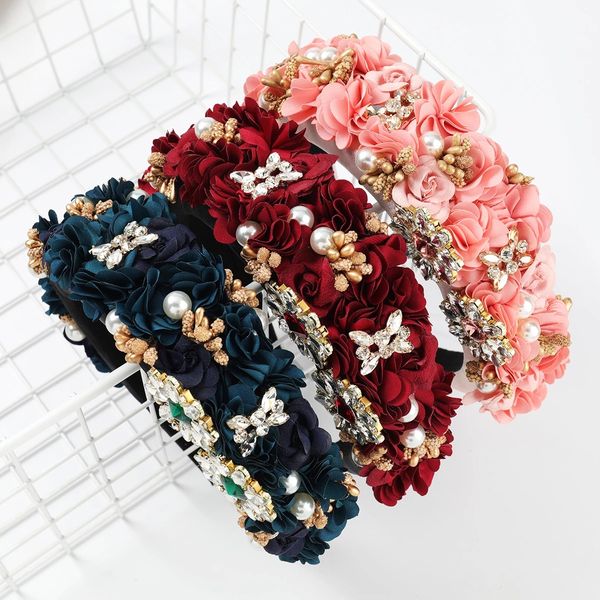 european american fashion ins fabric flower diamond inlaid pearl wide-sided sponge headband super fairy headband hair accessory, Silver
european american fashion ins fabric flower diamond inlaid pearl wide-sided sponge headband super fairy headband hair accessory, Silver