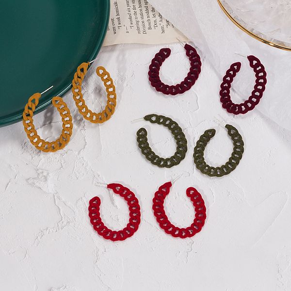 925 silver needle east gate flocking texture woven metal korean net red c-shaped chain earrings
925 silver needle east gate flocking texture woven metal korean net red c-shaped chain earrings