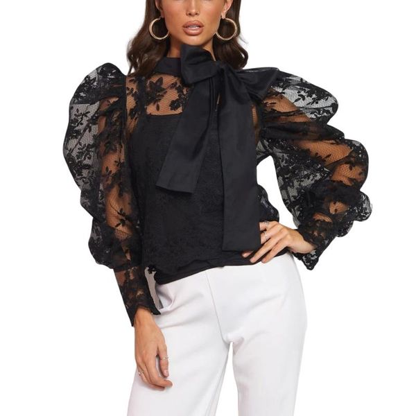 women's blouses & shirts women lace floral mesh sheer see-through long puff sleeves tee shirt blouse, White
women's blouses & shirts women lace floral mesh sheer see-through long puff sleeves tee shirt blouse, White