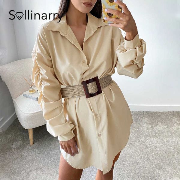 sollinarry high street pleated lantern sleeves lace up women dress buttons solid loose mini dresses elegant long sleeves vestido 210709, Black;gray
sollinarry high street pleated lantern sleeves lace up women dress buttons solid loose mini dresses elegant long sleeves vestido 210709, Black;gray