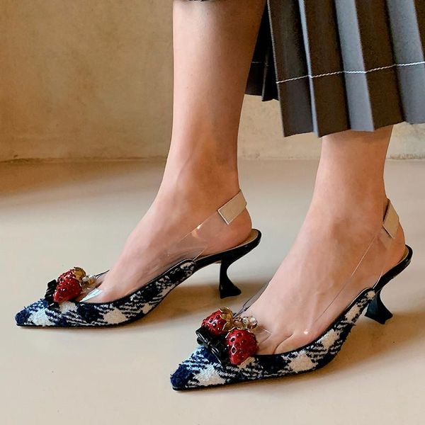 dress shoes spring summer strawberry crystal heels pumps strange low pointed toe transparent clear elegant shoe, Black
dress shoes spring summer strawberry crystal heels pumps strange low pointed toe transparent clear elegant shoe, Black