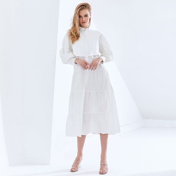 dresses elegant for women stand collar long sleeve loose patchwork ruffles vintage es female 2021 fall tide, Black;gray
dresses elegant for women stand collar long sleeve loose patchwork ruffles vintage es female 2021 fall tide, Black;gray