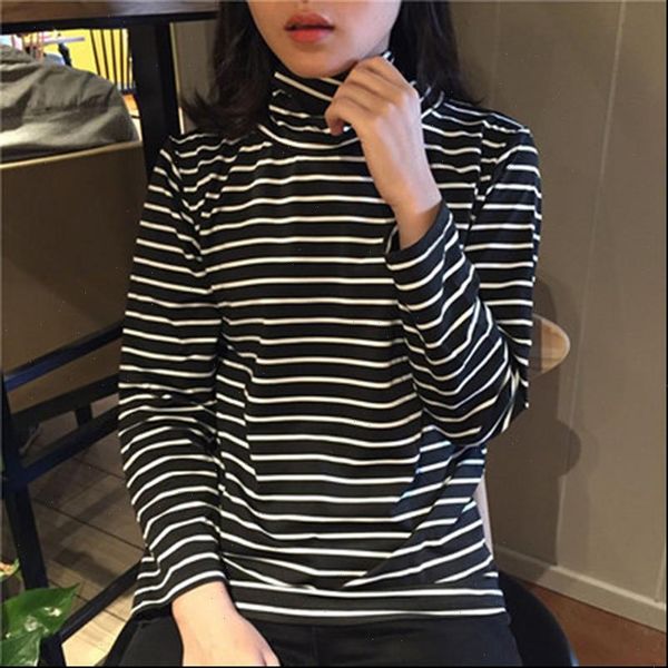 tee women t shirts woman spring korean harajuku striped turtleneck shirt for long sleeve casual unisex, White
tee women t shirts woman spring korean harajuku striped turtleneck shirt for long sleeve casual unisex, White