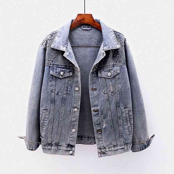 jacket spring sequins women frayed jeans jacket female loose korean single breasted long sleeve denim coat outerwear, Black;brown
jacket spring sequins women frayed jeans jacket female loose korean single breasted long sleeve denim coat outerwear, Black;brown