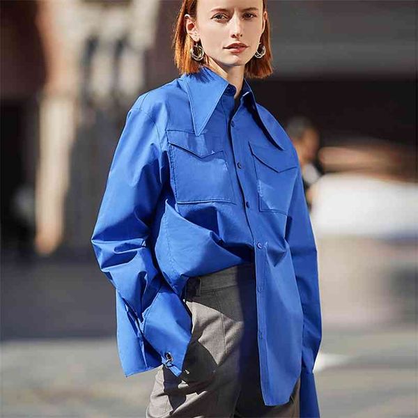ael royal blue shirt women lapel blouse feminina fashion safari style spring summer clothing loose plus size 210719, White
ael royal blue shirt women lapel blouse feminina fashion safari style spring summer clothing loose plus size 210719, White