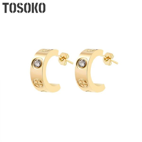 hoop & huggie tosoko stainless steel jewelry retro geometric zircon earrings simple for women bsf335, Golden;silver
hoop & huggie tosoko stainless steel jewelry retro geometric zircon earrings simple for women bsf335, Golden;silver