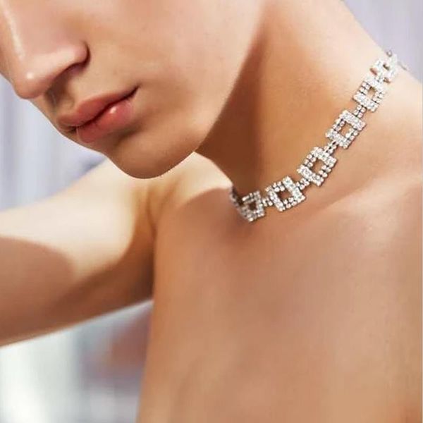 chains glaming designer rhinestone choker for women vintage necklace fashion jewelry geometry aestheitc crystal christmas gift, Silver
chains glaming designer rhinestone choker for women vintage necklace fashion jewelry geometry aestheitc crystal christmas gift, Silver
