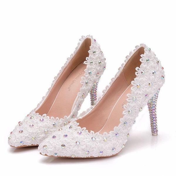 women sandals wedding party lace pu rhinestones slip on 9cm thin high heels pointed toe zapatos de mujer shoes size 35-42, Black
women sandals wedding party lace pu rhinestones slip on 9cm thin high heels pointed toe zapatos de mujer shoes size 35-42, Black