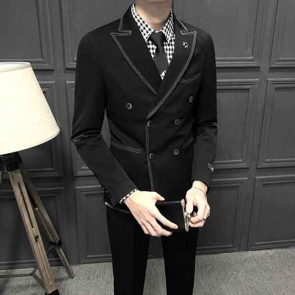 men's suits & blazers black mens with pants 2021 latest coat designs vestidos elgantes para hombre smoking slim fit blazer+pant, White;black
men's suits & blazers black mens with pants 2021 latest coat designs vestidos elgantes para hombre smoking slim fit blazer+pant, White;black