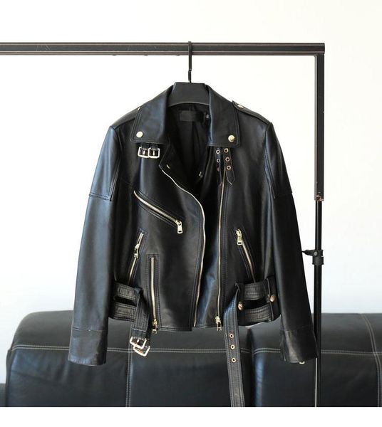 short genuine leather jacket women motorcycle sheepskin coat female spring autumn coats 2021 mujer chaqueta pph3421 women's & faux, Black
short genuine leather jacket women motorcycle sheepskin coat female spring autumn coats 2021 mujer chaqueta pph3421 women's & faux, Black