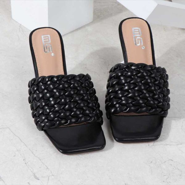 slippers fashion pleated female transparent sandals open toe high heels lady shoes women summer slides thin hy255, Black
slippers fashion pleated female transparent sandals open toe high heels lady shoes women summer slides thin hy255, Black