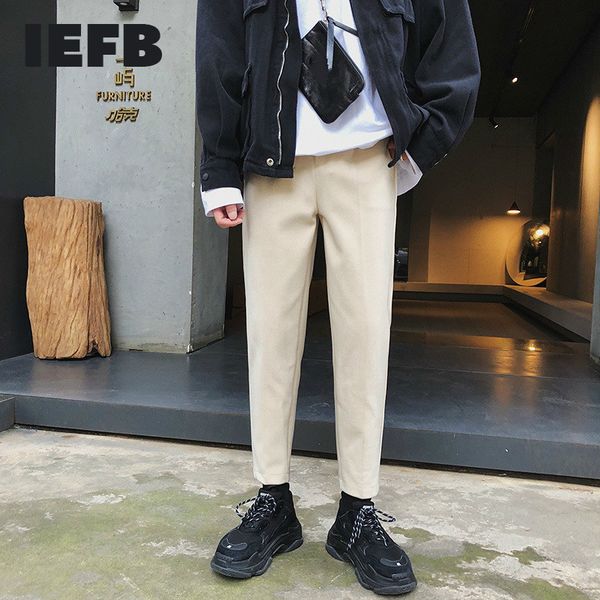 iefb /men's wear japanese beige woolen casual pants korean style spring trendy slim suit pants pencil trousers 9y1199 210524, Black
iefb /men's wear japanese beige woolen casual pants korean style spring trendy slim suit pants pencil trousers 9y1199 210524, Black