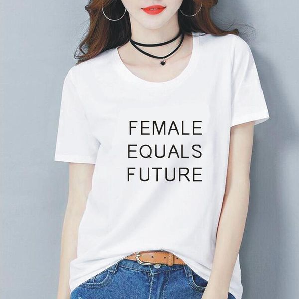 women's t-shirt female equals future funny cotton tshirt women summer fashion casual loose tee shirt femme hipster slogan t-shirts, White
women's t-shirt female equals future funny cotton tshirt women summer fashion casual loose tee shirt femme hipster slogan t-shirts, White