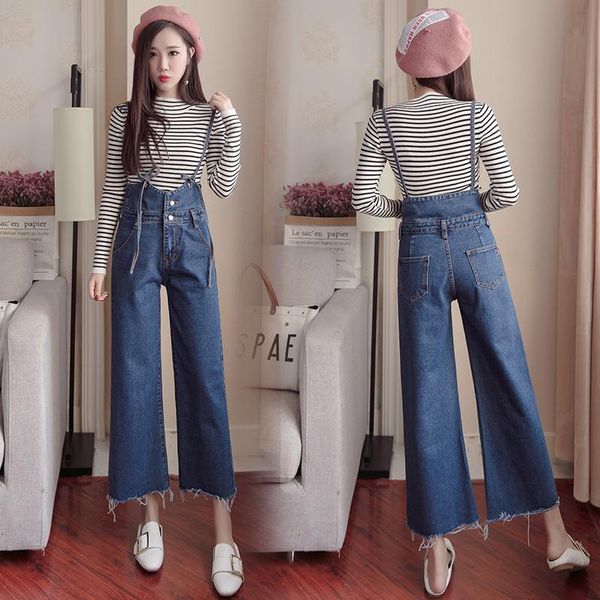 women's jeans 2021 autumn loose thin denim overalls trousers college style straps, Blue
women's jeans 2021 autumn loose thin denim overalls trousers college style straps, Blue